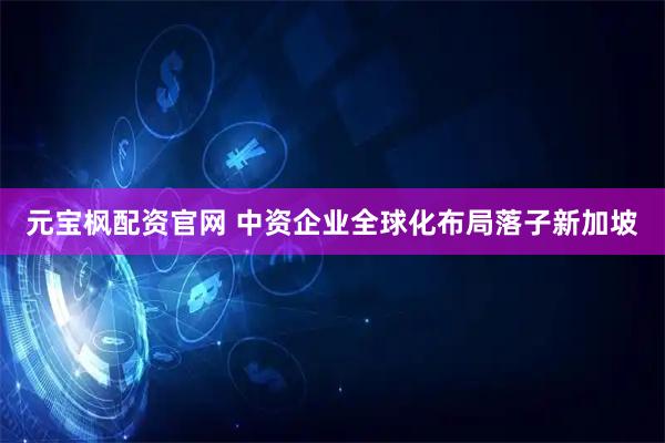 元宝枫配资官网 中资企业全球化布局落子新加坡